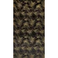 Zasłona STELLA z miękkiego welwetu ze złotym motywem kwiatów - 140 x 300 cm - czarny 9