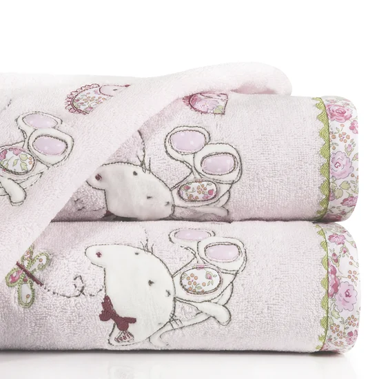 DIVA LINE Ręcznik BABY4 w kolorze różowym, z aplikacją z kotkiem - 50 x 90 cm - różowy