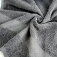 Ręcznik z błyszczącą bordiurą z geometrycznym wzorem - 70 x 140 cm - stalowy 5