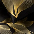 REINA LINE pościel HAFT  z satyny bawełnianej zdobiona haftowanymi liśćmi - 220 x 200 cm - czarny 6