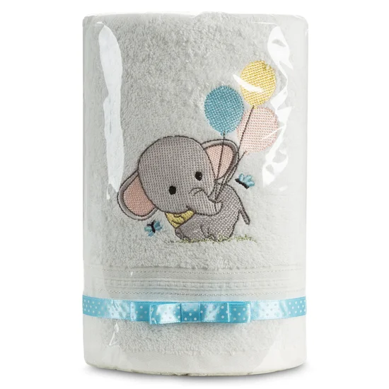 Zestaw prezentowy dla dzieci - ręcznik z haftem na prezent - 17 x 30 x 12 cm - biały