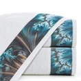 EWA MINGE Ręcznik CHIARA z bordiurą zdobioną fantazyjnym nadrukiem - 70 x 140 cm - biały 1