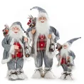 Mikołaj - figurka świąteczna  z workiem prezentów i lampionem - 33 x 20 x 60 cm - stalowy 2
