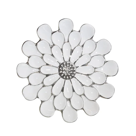 Patera ceramiczna w formie kwiatu - ∅ 32 x 4 cm - biały