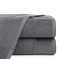 EWA MINGE Ręcznik JULITA gładki z miękką szenilową bordiurą - 70 x 140 cm - stalowy 1