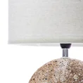 Lampka stołowa GASPAR na kulistej ceramicznej podstawie z abażurem z matowej tkaniny - 25 x 16 x 39 cm - kremowy 2