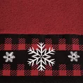 Ręcznik świąteczny RUDOLF 01 bawełniany z żakardową bordiurą ze śnieżynkami - 50 x 90 cm - czerwony 2