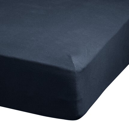 ELLA LINE Prześcieradło ADELA z gładkiej bawełny jersey z gumką 180 x 200 x 30 cm ciemnogranatowy