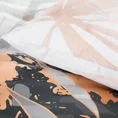 EUROFIRANY PREMIUM Komplet pościeli z makosatyny bawełnianej z motywem egzotycznych liści - 220 x 200 cm, 2 szt. 70 x 80 cm - srebrny 2
