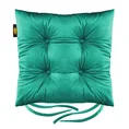 Dwustronna welwetowa poduszka siedziskowa na krzesło z czterema pikowaniami, gramatura 260 g/m2 - 40 x 40 x 8 cm - zielony 2