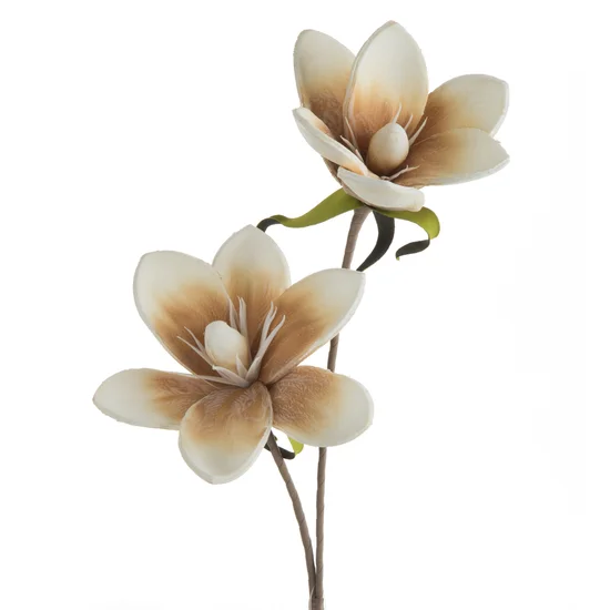 MAGNOLIA kwiat sztuczny dekoracyjny z plastycznej pianki foamirian - ∅ 17 x 70 cm - beżowy