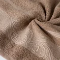 EUROFIRANY CLASSIC Ręcznik SYLWIA 1 z żakardową bordiurą tkaną w ornamentowy wzór - 70 x 140 cm - ciemnobeżowy 5