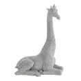 Żyrafa- figurka dekoracyjna o drobnym strukturalnym wzorze - 15 x 8 x 21 cm - srebrny 2