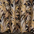 Zasłona ADEL z miękkiego welwetu z motywem liści  podkreślonych złotymi akcentami - 140 x 250 cm - czarny 3