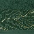 Ręcznik METALIC z  żakardową bordiurą z motywem liści bananowca wykonanym złotą nicią - 50 x 90 cm - butelkowy zielony 2