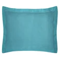 NOVA COLOUR Poszewka na poduszkę bawełniana z satynowym połyskiem i ozdobną kantą - 70 x 90 cm - turkusowy 1