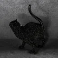 KOT - figurka dekoracyjna ELDO o drobnym strukturalnym wzorze - 17 x 8 x 25 cm - czarny 1