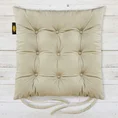 Dwustronna welwetowa poduszka siedziskowa na krzesło z dziewięcioma pikowaniami, gramatura 260 g/m2 - 40 x 40 x 6 cm - jasnobrązowy 1