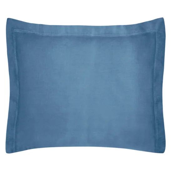 NOVA COLOUR Poszewka na poduszkę bawełniana z satynowym połyskiem i ozdobną kantą - 70 x 90 cm - ciemnoniebieski