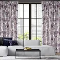 Zasłona DAVOS z miękkiego welwetu z nadrukiem egzotycznych liści z błyszczącymi akcentami - 140 x 270 cm - biały 4