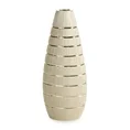 Wazon ceramiczny MELINDA o łączonych fakturach z wytłaczanym wzorem, nowoczesny - ∅ 18 x 38 cm - szampański 2