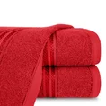 Ręcznik z bordiurą podkreśloną błyszczącą nicią - 70 x 140 cm - czerwony 1