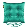 Dwustronna welwetowa poduszka siedziskowa na krzesło z czterema pikowaniami, gramatura 260 g/m2 - 40 x 40 x 8 cm - turkusowy 2