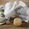 Ręcznik z żakardowym motywem roślinnym - 70 x 140 cm - biały 4