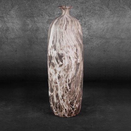 Wazon MARIKA o marmurowej strukturze z naturalnego dolomitu 15 x 15 x 63 cm brązowy