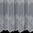 Tkanina firanowa błyszcząca mikrosiateczka ozdobiona fantazyjnym haftem - 180 cm - biały 3