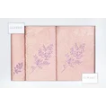 Komplet ręczników KAMIL z haftem w kartonowym opakowaniu - 56 x 36 x 7 cm - różowy 2