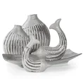 Delfin - ceramiczna figurka dekoracyjna - 19 x 8 x 22 cm - srebrny 3
