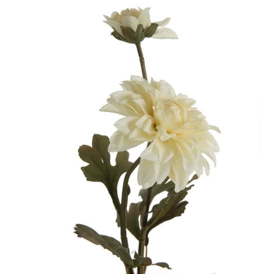 DALIA kwiat sztuczny dekoracyjny z płatkami z jedwabistej tkaniny - 55 cm - kremowy