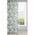 Zasłona MONA z etaminy w stylu eko z nadrukiem kwiatowym, półprzezroczysta - 140 x 250 cm - biały 2