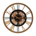 Duży dekoracyjny zegar ścienny z rzymskimi cyframi i  kołami zębatymi, styl retro, 50 cm średnicy - 50 x 6 x 50 cm - czarny 1