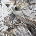 Zasłona RODOS z miękkiego welwetu z nadrukiem egzotycznych liści ze srebrnymi elementami - 140 x 270 cm - biały 12