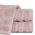 Ręcznik ALINE klasyczny z bordiurą w formie tkanych paseczków - 30 x 50 cm - pudrowy róż 1