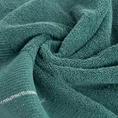 Ręcznik z szenilową bordiurą w błyszczące ukośne paski - 30 x 50 cm - turkusowy 5