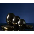 Wazon ceramiczny EBRU 2 czarno-złotym - 16 x 9 x 42 cm - czarny 4