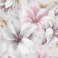 Zasłona LARYSA z miękkiego welwetu z kwiatowym nadrukiem - 140 x 270 cm - różowy 7