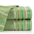 Ręcznik  z kolorowymi paskami w formie jodełki - 50 x 90 cm - zielony 1