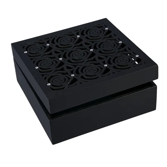 Dekoracyjna szkatułka na biżuterię ROSE - 20 x 20 x 8 - czarny
