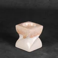 Świecznik ceramiczny RUBEN dwukolorowy z efektem ombre - 7 x 7 x 8 cm - kremowy 1