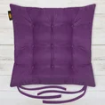 ADORE dwustronna welurowa poduszka siedziskowa na krzesło z dziewięcioma pikowaniami, gramatura 195 g/m2 - 40 x 40 x 6 cm - fioletowy 1