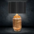 Lampa dekoracyjna z welwetowym abażurem - ∅ 41 x 65 cm - czarny 1