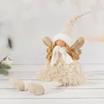Figurka świąteczna DOLL aniołek w zimowym stroju z miękkich tkanin - 16 x 12 x 49 cm - beżowy 1