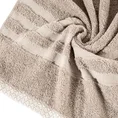 Ręcznik z żakardową bordiurą w pasy - 70 x 140 cm - beżowy 5