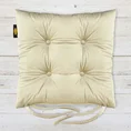 Dwustronna welwetowa poduszka siedziskowa na krzesło z czterema pikowaniami, gramatura 260 g/m2 - 40 x 40 x 8 cm - jasnożółty 1