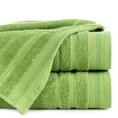 Ręcznik POLA z żakardową bordiurą zdobioną stebnowaniem - 50 x 90 cm - zielony 1