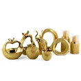 Figurka ceramiczna dekorowana brokatem w stylu glamour, kolor złoty - 27 x 10 x 34 cm - złoty 2